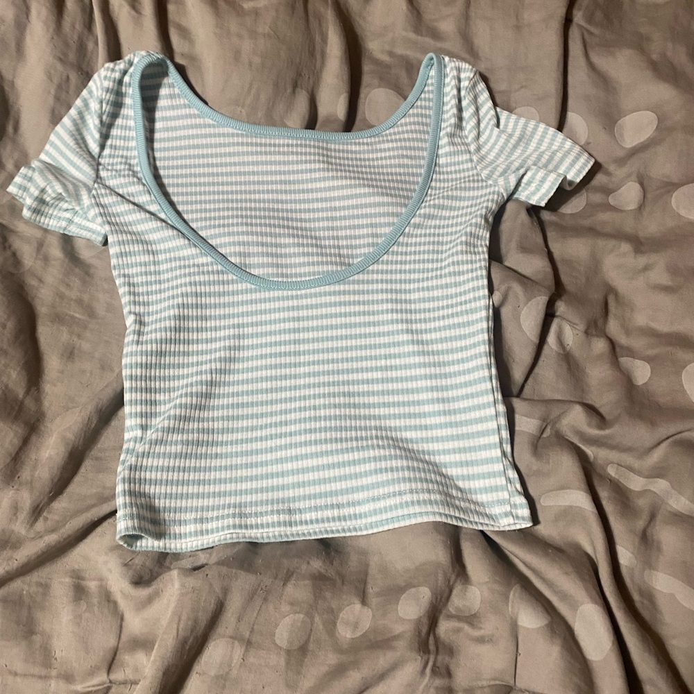 Light Blue Striped Women's Top